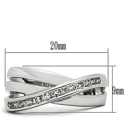 Rhodium Brass Ring with AAA Grade CZ  in Clear
