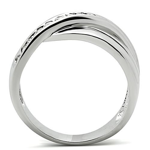 Rhodium Brass Ring with AAA Grade CZ  in Clear