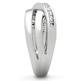 Rhodium Brass Ring with AAA Grade CZ  in Clear