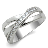 Rhodium Brass Ring with AAA Grade CZ  in Clear