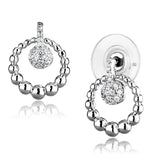 Rhodium Brass Earrings with AAA Grade CZ  in Clear