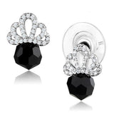 Rhodium Brass Earrings with AAA Grade CZ  in Clear
