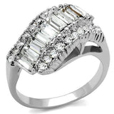 Rhodium Brass Ring with Top Grade Crystal  in Clear