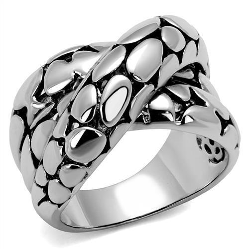 Rhodium Brass Ring with Epoxy  in Jet