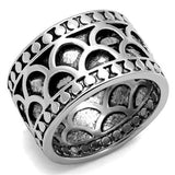 Rhodium Brass Ring with Epoxy  in Jet