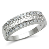 Rhodium Brass Ring with AAA Grade CZ  in Clear