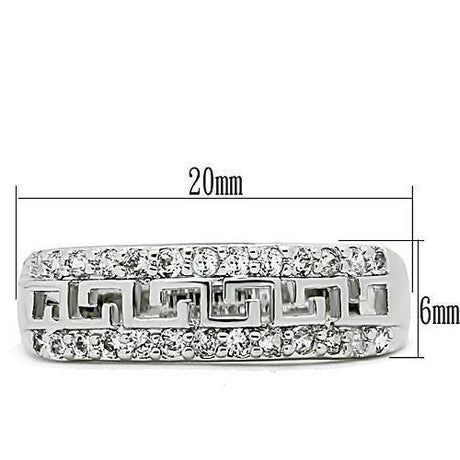 Rhodium Brass Ring with AAA Grade CZ  in Clear