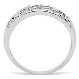 Rhodium Brass Ring with AAA Grade CZ  in Clear