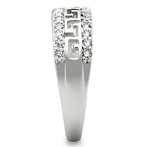 Rhodium Brass Ring with AAA Grade CZ  in Clear