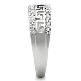 Rhodium Brass Ring with AAA Grade CZ  in Clear