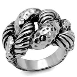 Rhodium Brass Ring with Epoxy  in Jet