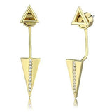 Gold Brass Earrings with Top Grade Crystal  in Clear