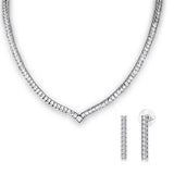 Rhodium Brass Jewelry Sets with AAA Grade CZ  in Clear