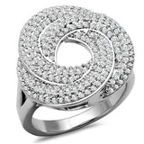 Rhodium Brass Ring with AAA Grade CZ  in Clear