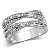 Rhodium Brass Ring with AAA Grade CZ  in Clear