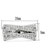 Rhodium Brass Ring with AAA Grade CZ  in Clear