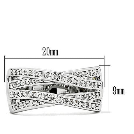 Rhodium Brass Ring with AAA Grade CZ  in Clear