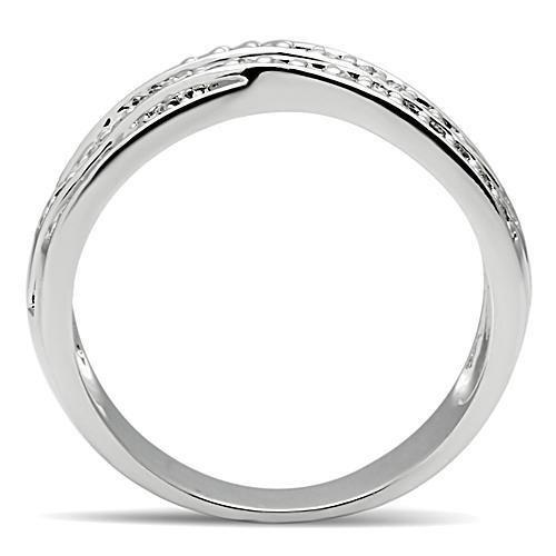 Rhodium Brass Ring with AAA Grade CZ  in Clear