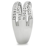 Rhodium Brass Ring with AAA Grade CZ  in Clear
