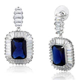 Rhodium Brass Earrings with Synthetic Synthetic Glass in Montana