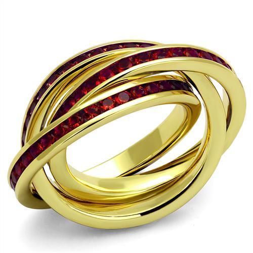 Gold Brass Ring with Synthetic Synthetic Glass in Siam