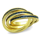 Gold Brass Ring with Synthetic Synthetic Glass in Montana