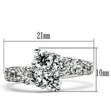 Rhodium Brass Ring with AAA Grade CZ  in Clear