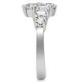 Rhodium Brass Ring with AAA Grade CZ  in Clear