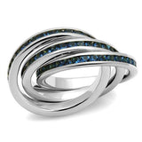 Rhodium Brass Ring with Synthetic Synthetic Glass in Montana