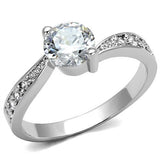 Rhodium Brass Ring with AAA Grade CZ  in Clear
