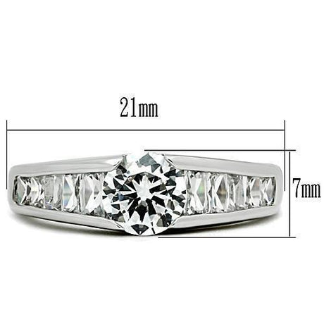 Rhodium Brass Ring with AAA Grade CZ  in Clear