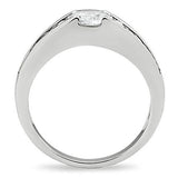 Rhodium Brass Ring with AAA Grade CZ  in Clear