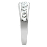 Rhodium Brass Ring with AAA Grade CZ  in Clear
