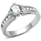 Rhodium Brass Ring with AAA Grade CZ  in Clear