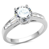 Rhodium Brass Ring with AAA Grade CZ  in Clear
