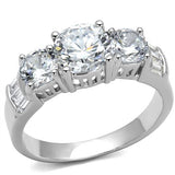 Rhodium Brass Ring with AAA Grade CZ  in Clear