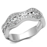 Rhodium Brass Ring with AAA Grade CZ  in Clear