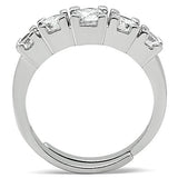 Rhodium Brass Ring with AAA Grade CZ  in Clear