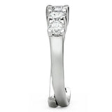 Rhodium Brass Ring with AAA Grade CZ  in Clear