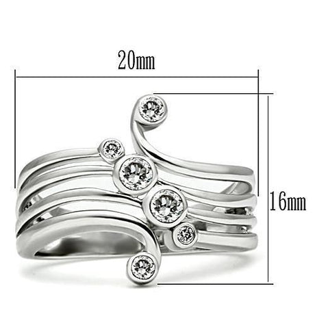 Rhodium Brass Ring with AAA Grade CZ  in Clear