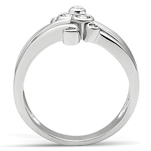 Rhodium Brass Ring with AAA Grade CZ  in Clear