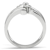 Rhodium Brass Ring with AAA Grade CZ  in Clear
