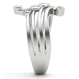 Rhodium Brass Ring with AAA Grade CZ  in Clear