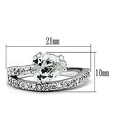 Rhodium Brass Ring with AAA Grade CZ  in Clear