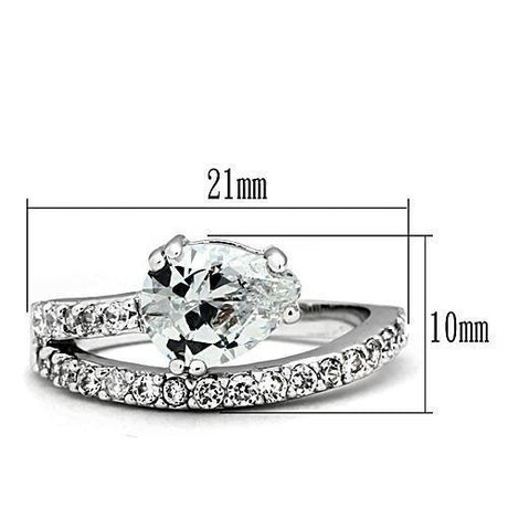 Rhodium Brass Ring with AAA Grade CZ  in Clear