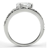 Rhodium Brass Ring with AAA Grade CZ  in Clear