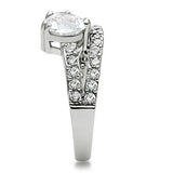 Rhodium Brass Ring with AAA Grade CZ  in Clear
