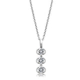 Rhodium 925 Sterling Silver Chain Pendant with AAA Grade CZ  in Clear