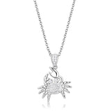 Rhodium 925 Sterling Silver Chain Pendant with AAA Grade CZ  in Clear