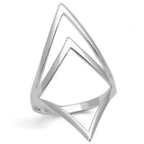 Rhodium 925 Sterling Silver Ring with No Stone